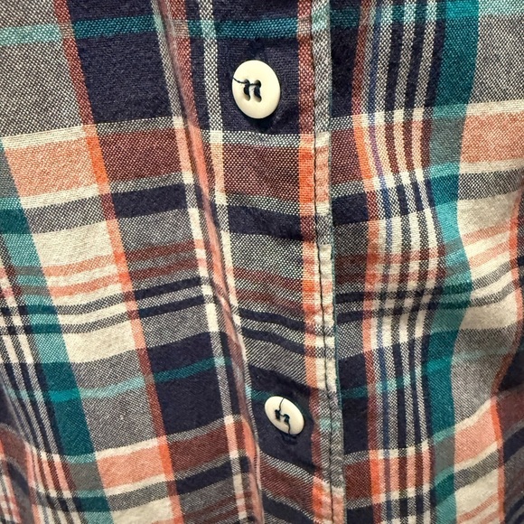 Vintage Bugle Boy Multicolor Plaid Button Down Shirt Size Large - Picture 5 of 5